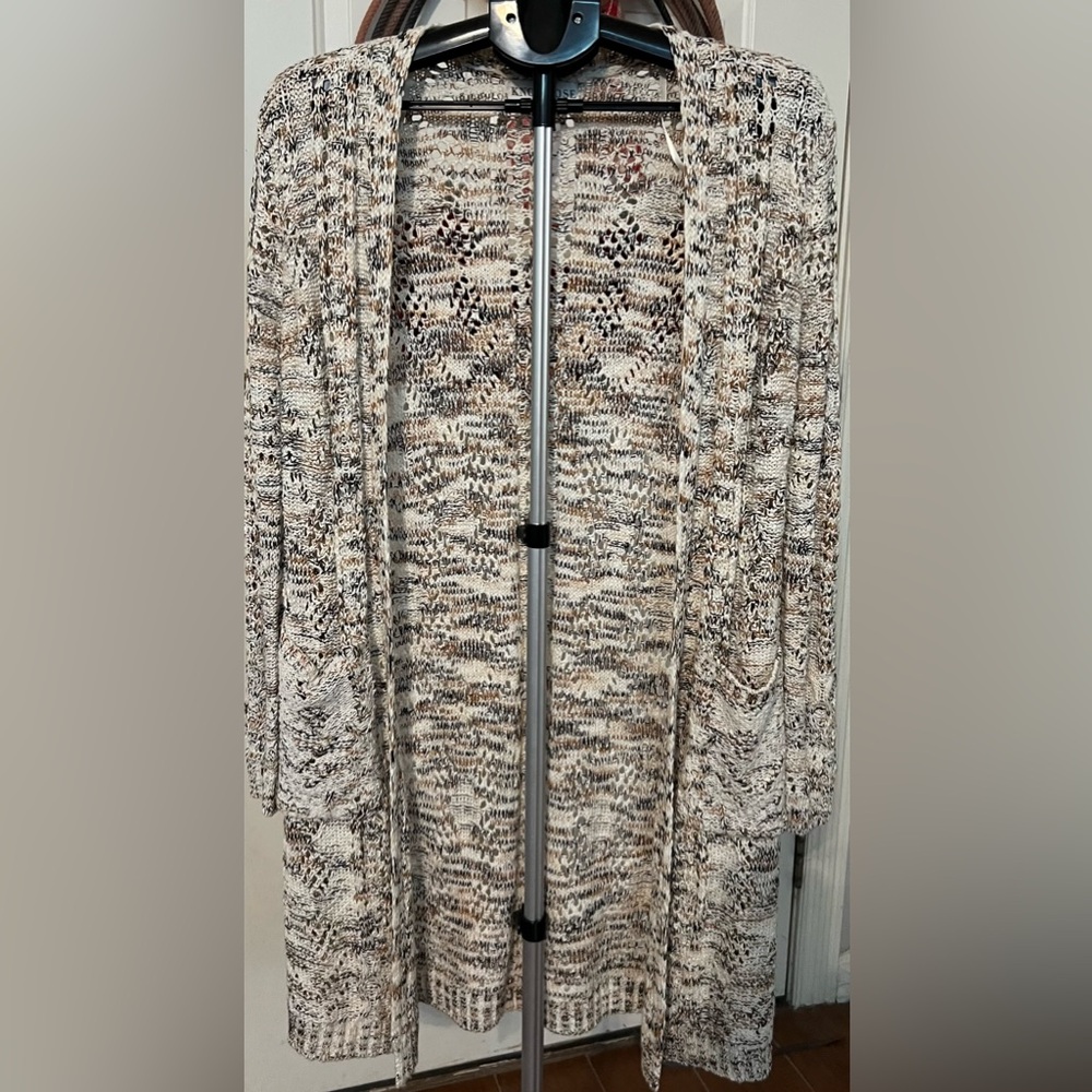 Knox Rose Cream and Brown Knit Cardigan